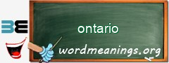 WordMeaning blackboard for ontario